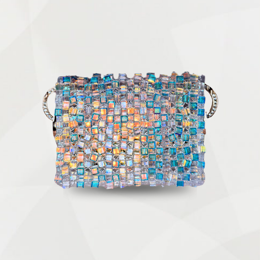 LUMINA in white CRYSTAL BAG